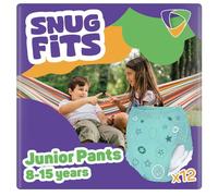 Drylife Snug Fits Lot de 6 paquets de 12 culottes de mouillage jetables unisexes pour enfant de 8 à 15 ans Absorption 1000 ml Protection pendant la nuit 27-57 kg