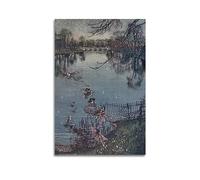 DryNda Arthur Rackham Poster Impression sur toile La Serpentine est un joli lac - Décoration murale - Idée cadeau - 50 x 75 cm