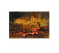 DryNda John Martin Poster Pandémonium Décoration murale à suspendre pour chambre à coucher 30 x 45 cm