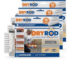 Dryrod - Traitement Anti Remontées Capillaires - 3 x 10 tiges - Tiges Hydrofuges Anti Remontées d'Humidité- 20 ans de Protection - Installation Barrière d’Étanchéité murs - Anti-Humidité