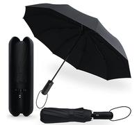 drytogo Parapluie pliant rèsistant vent fort avec étui de voyage I Grand parapluie Ø105 cm pour 2 personnes I Parapluie automatique ouverture et fermeture I Umbrella pour femmes et hommes I