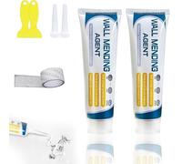 Drywall Patch Repair Kit - Wall Mending Agent for Nail Holes & Cracks | Non-Shrinking Wall Repair Paste with Scraper & Nozzle | Odorless, Quick-Drying Putty (2SETS)