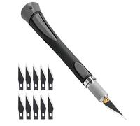 Dryxog 11 Pièces Scalpel Chirurgical, Scalpel, Cutter de PréCisioncouteau Artisanal, Couteau pour Loisirs CréAtifs, pour L'Artisanat DéCoupe de Travail d'Art Bricolage Sculpture (Gris)