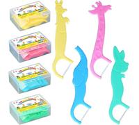Dryxog 160 Pièces Fils Dentaires pour Enfants Porte avec Manche Dental Floss Picks Interdentaires Fil avec Manche Couleurs Pour L'élimination de la Plaque et des Restes Alimentaires