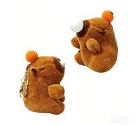 Dryxog 2 Pièces Jouet en Peluche Capybara Porte-clés, Animaux Jouet de Simulation, Mignon Capybara Plush Toy Il Peut Faire Des Bulles, Animal en Peluche pour Cadeau Enfants Divers Festivals (11cm)