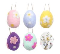 Dryxog 5 Pièces Lot Deœufs de Pâques, Décoration Oufs de Pâques Ouf Paques en Feutre Floral Pastel à Suspendre, Cadeau Enfant Paques Enfant, Multicolore Décorations Printemps Fête (6x4.5cm)