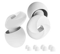 Dryxog 8 Pièces Bouchon d'Oreille pour Dormir Casque Anti Bruit Adulte Bouchons Doreilles Anti Bruit Bouchon Oreille Réutilisables Isolants Casque Antibruit d'Embouts en Silicone (Blanc)