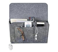 Dryxog Chevet Suspendu Vide Poche Lit Tablette Lit Mezzanine Rangement Feutre Rangement pour Bébé Suspendu Pochette Organisateur Pratique Organisate pour Vêtements Journal Stylo Magazine (Gris)