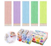 Dryxog Lot 30 Crayon HB Crayon 12 Gomme Enfant Kawaii Fruits Papier