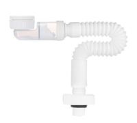 Dryxog Siphon Économiseur D'espace Lavabo Réglable Tuyau Vidange Flexible Extensible Anti-Odeurs Siphon Lavabo Tuyau D'évacuation Eaux Usées Remplaçable Joint Syphon Evier