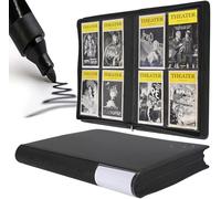DRZERUI Classeur de spectacle avec pochettes pour programmes Broadway et théâtre, convient à 160 programmes de théâtre - Cadeaux pour les amateurs de théâtre musical (noir classique)