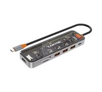 Canyon Hub DS-13 7 in 1 4k USB-C Transparent Space Grey