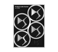 DS Autocollants de roue officiel 4 logos de 48 mm, noir