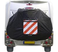 DS Covers | Couverture de porte-vélos | Noir avec support de plaque d'avertissement