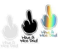ds. distinctive style Autocollants Doigt d'honneur Lot de 3 Middle Finger Stickers