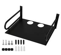 ds. distinctive style Étagère murale compacte en aluminium pour projecteur de routeur Noir