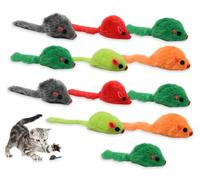 ds. distinctive style Jouet à herbe à chat pour chats - 12 pièces - Couleur aléatoire - Jouet interactif en forme de souris avec corps en plastique - Jouets interactifs pour chats d'intérieur
