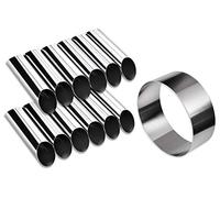 DS.DISTINCTIVE STYLE Kit de 12 tubes de canolli en acier inoxydable avec anneau de gâteau pour la cuisson