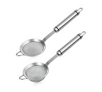 DS. DISTINCTIVE STYLE Lot de 2 passoires à thé en acier inoxydable 304 de 7,6 cm avec poignée pour tamiser le sucre, la farine, les épices et les herbes