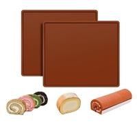 ds. distinctive style Lot de 2 plaques de cuisson en silicone de 30 x 26 cm, résistantes aux hautes températures, pour gâteaux, biscuits, pâtisseries