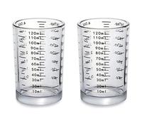 DS. DISTINCTIVE STYLE Lot de 2 verres à shot gradués de 30/60/120 ml avec 4 types d'échelle de mesure pour une petite quantité de liquide (120 ml - Noir)