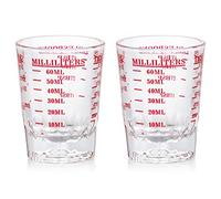 DS. DISTINCTIVE STYLE Lot de 2 verres à shot gradués de 60 ml avec 4 types d'échelle de mesure pour une petite quantité de liquide