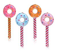 DS. DISTINCTIVE STYLE Lot de 4 sucettes gonflables en forme de beignet de 83 cm sur le thème des bonbons, décorations d'anniversaire, piscine, fête