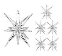 DS. DISTINCTIVE STYLE Lot de 6 petits ballons argentés en forme d'étoile pour décorations de fête, mariage, anniversaire, fête prénatale