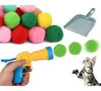 ds. distinctive style Pistolet à balles pour chat, lanceurs avec 50 boules à pompons avec pelle et 2 tireurs de balles, jouets d'enrichissement pour chat d'intérieur