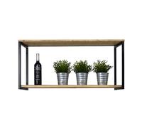 DS Dropshipping Étagère Murale Double Icub Industriel Vintage 120x30 47cm Haut Bois de 18 mm d'épaisseur