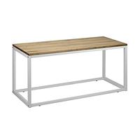 DS Dropshipping Table Basse auxiliaire Icub Industriel Vintage Bois et métal Blanc 70x45cm 40cm Haute
