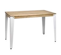 DS Dropshipping Table Salle à Manger Lunds Vintage Industriel Blanc 90x180cm 75cm Haute