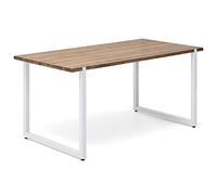 DS Dropshipping Table Salle à Manger Uley Vintage Industriel 76cm Haute Bois Massif et Acier laqué Noir (Blanc, 180)