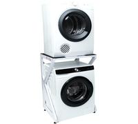 DS DRYERSTAND Maxi - Kit de superposition universel pour lave-linge et sèche-linge | Cadre réglable (72-82 cm), 100 kg capacité | Sans perçage, Antivibration, Gain de place