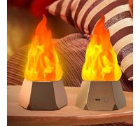 DS&DV Lot de 2 lampes de table en forme de flamme - 1200 mAh - Rechargeable par USB - 3 modes - Pour camping, chambre d'enfant, fête, décoration de cour de vacances (lampe flamme de table)