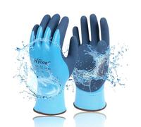 DS Safety L6201 Gants de travail imperméables en nylon double revêtement avec mousse de latex confortable pour homme Hycool Grip bleu 1 Paire XL