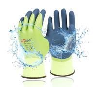 DS Safety L6201 Gants de travail imperméables en nylon double revêtement avec mousse de latex confortable pour homme Hycool Grip Vert 1 Paire L