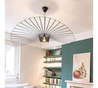 Ds UUby Suspension Rétro Vertigo Lustre, Fibre De Verre + Chapeau En Tissu De Fibre Design Moderne Salon Cuisine Salle De Bain Éclairage Décoratif, E27 (Noir, 80cm)