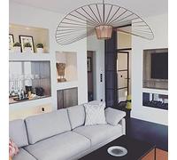 Ds UUby Suspension Rétro Vertigo Lustre, Fibre De Verre + Chapeau En Tissu De Fibre Design Moderne Salon Cuisine Salle De Bain Éclairage Décoratif, E27 (Brown, 170cm)