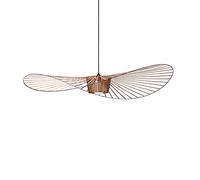 Ds UUby Suspension Rétro Vertigo Lustre, Fibre De Verre + Chapeau En Tissu De Fibre Design Moderne Salon Cuisine Salle De Bain Éclairage Décoratif, E27 (Brown, 80cm)