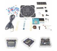 DS1302 Kit d'horloge numérique à LED rotative avec panneau d'entraînement à souder 5 V Contrôle de la lumière Affichage de la température Alarme Mémoire Rouge Vert Bleu (vert)