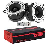 DS18 2 PRO-TW120 Super tweeters Aluminium Gris 120 Watts rms et 240 Watts Max diamètre 7,90 cm impédance 4 ohms sensibilité 103 DB Voiture, par Paire 2 condensateurs et 3 Stickers Cadeau