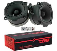 DS18 2 PRO-TW120B Super Bullet Tweeter Noirs Aluminium 120 Watts rms et 240 Watts Max avec 7,90 cm de diamètre sensibilité 103 DB 4 ohms, par Paire + 2 condensateur et 3 Stickers Cadeau