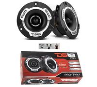 DS18 2 Pro-TWX1 Super Bullet Tweeter 9,60 cm 96 mm de diamètre 120 Watts rms et 240 Watts Max 4 ohm avec 103 DB de sensibilité avec 4 cm de Profondeur, la Paire + 3 Stickers Cadeau