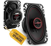 DS18 GEN-X4.6 4x6 135 Watts 2 Voies coaxial Haut-parleurs 4 Ohms - Vendu comme Une Paire de 2 Noir