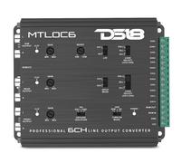 DS18 MTLOC6 Convertisseur de sortie ligne 6 canaux haut à bas niveau avec activation à distance | Impédance d'entrée sélectionnable 20/60/20 kΩ | Boîtier en aluminium avec amplification des basses (0