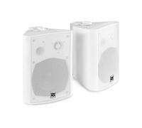 Power Dynamics DS65MB Enceintes Bluetooth 2 Voies 125 Watts, Blanc, 6,5", Livré par Paire avec Étrier de Fixation, Utilisation Intérieur ou Extérieur, Actif/Passif, Prise 3,5mm AUX