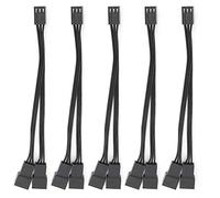 Dsacxixai Câbles de séparateur de Ventilateur PC 5PCS 1 à 2 Convertisseur 3pin Ventilateur Cable d'extension d'alimentation CPU pour Ordinateur de Bureau
