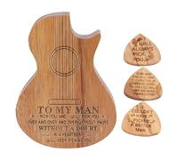 Dsacxixai Mediator Guitare, 3PCS Portable Médiator Guitare avec de Rangement en Bois pour Guitare Acoustique électrique, Ukulélé et Basse