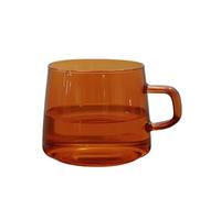 Dsacxixai Tasse a Cafe, 350ml de Borosilicate Verre Transparente Mug Cafe avec Handle pour Cafés Bars Restaurants et Maisons (Amber)